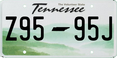 TN license plate Z9595J