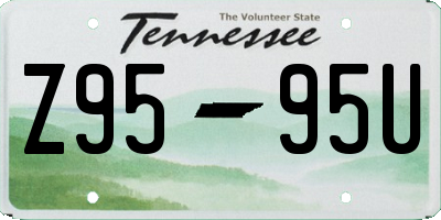 TN license plate Z9595U