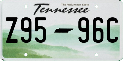 TN license plate Z9596C
