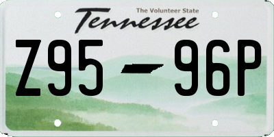 TN license plate Z9596P