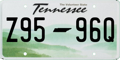 TN license plate Z9596Q
