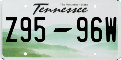 TN license plate Z9596W