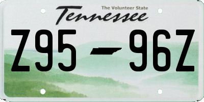 TN license plate Z9596Z