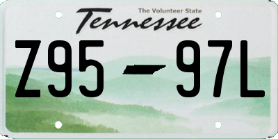 TN license plate Z9597L