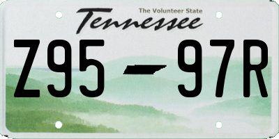TN license plate Z9597R