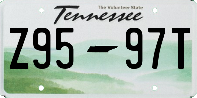 TN license plate Z9597T
