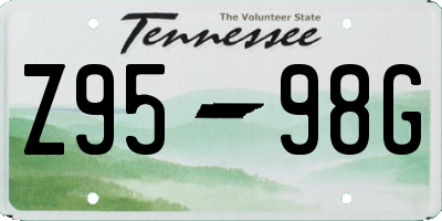 TN license plate Z9598G