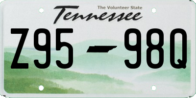 TN license plate Z9598Q