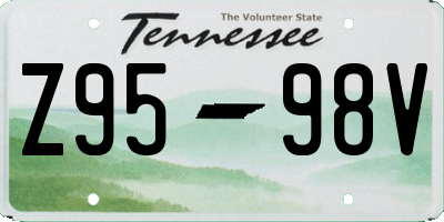 TN license plate Z9598V