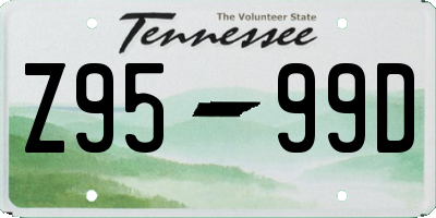 TN license plate Z9599D