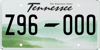 TN license plate Z9600O