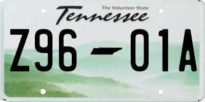 TN license plate Z9601A