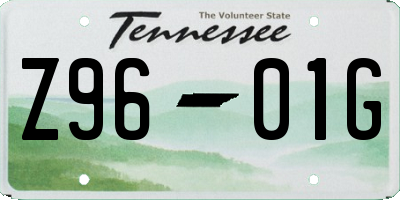 TN license plate Z9601G