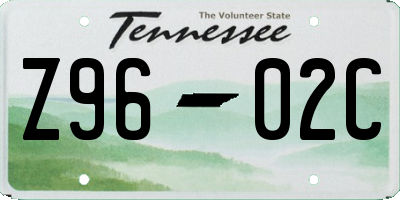 TN license plate Z9602C