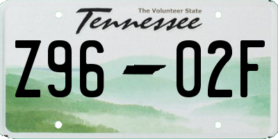 TN license plate Z9602F