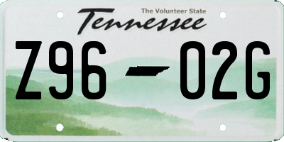 TN license plate Z9602G