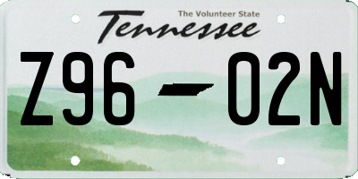 TN license plate Z9602N