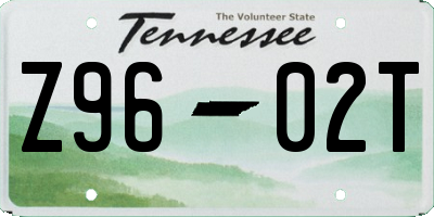TN license plate Z9602T