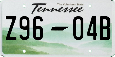 TN license plate Z9604B