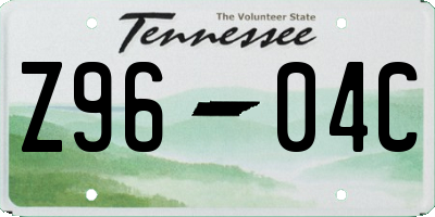 TN license plate Z9604C