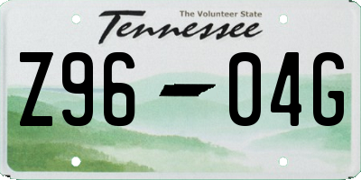 TN license plate Z9604G