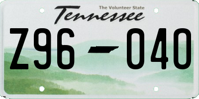 TN license plate Z9604O