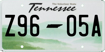 TN license plate Z9605A