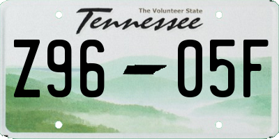 TN license plate Z9605F