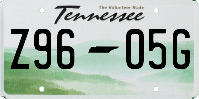 TN license plate Z9605G