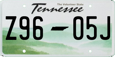 TN license plate Z9605J