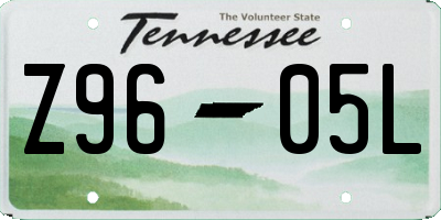 TN license plate Z9605L