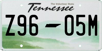 TN license plate Z9605M