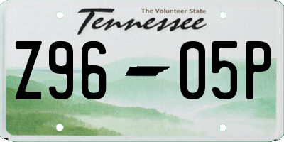TN license plate Z9605P