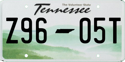 TN license plate Z9605T