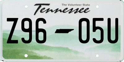 TN license plate Z9605U