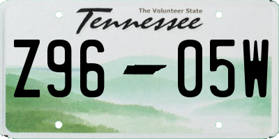 TN license plate Z9605W
