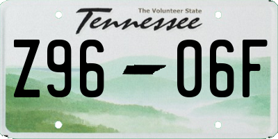 TN license plate Z9606F
