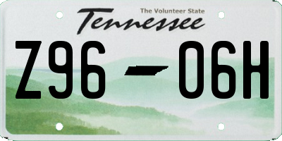 TN license plate Z9606H