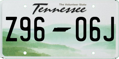 TN license plate Z9606J