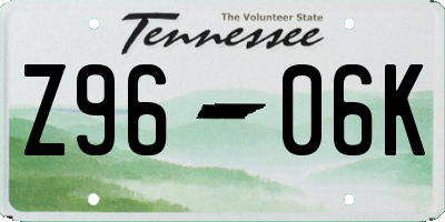 TN license plate Z9606K