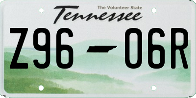 TN license plate Z9606R