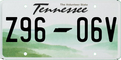 TN license plate Z9606V