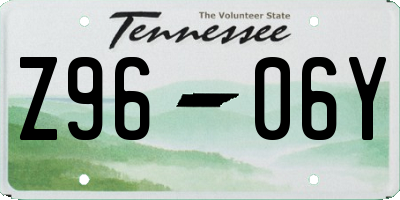 TN license plate Z9606Y