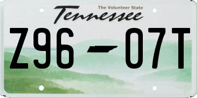 TN license plate Z9607T