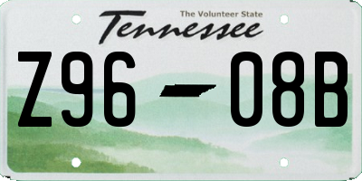TN license plate Z9608B