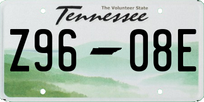 TN license plate Z9608E