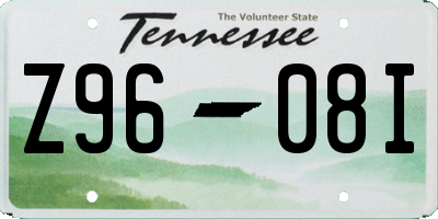 TN license plate Z9608I