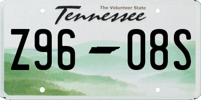 TN license plate Z9608S