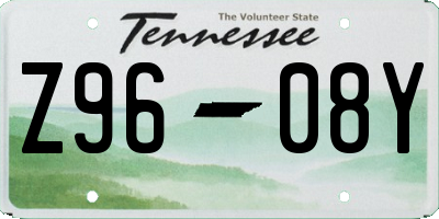 TN license plate Z9608Y