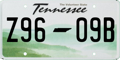 TN license plate Z9609B